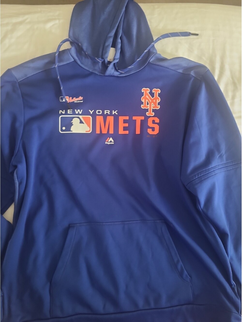 New York Mets Hoodie Mens 2XT MLB Majestic Blue Pullover